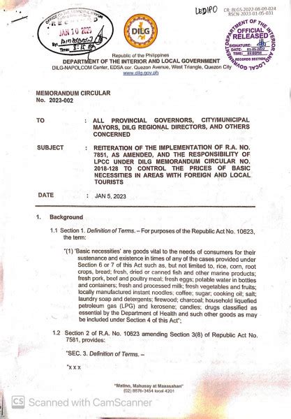 MEMORANDUM CIRCULAR NO. 2023 .